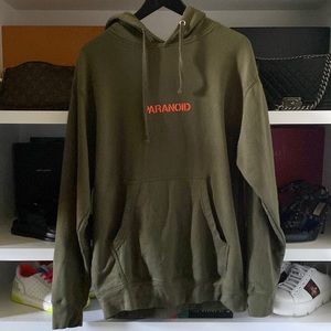 Antisocial social club undefeated paranoid hoodie medium olive green